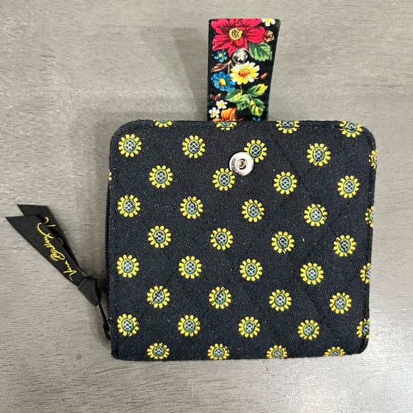 Vera Bradley Black and Yellow Floral Wallet - Picture 2 of 5